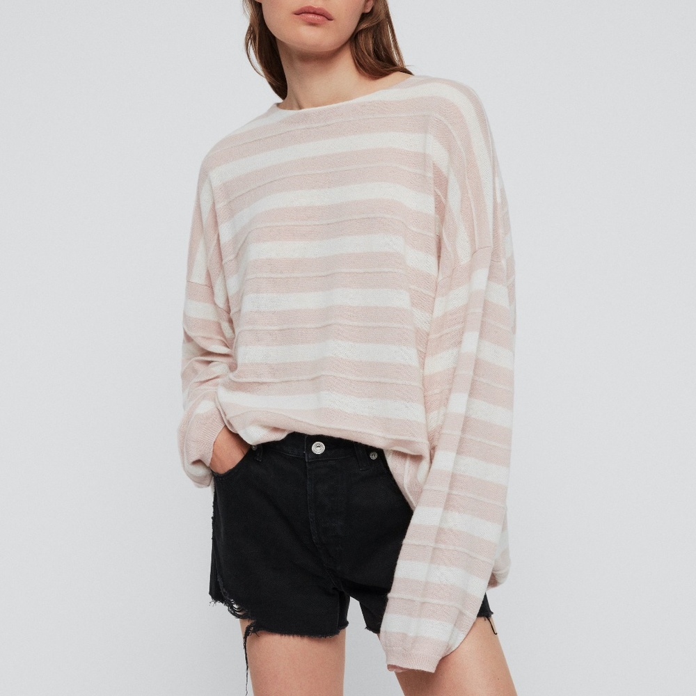 ALLSAINTS Cassia Stripe Boat Neck Sweater